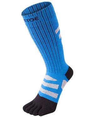 Toetoe Ladies Outdoor 3D Terry Walker Cushioned Wool Toe Socks - Blue