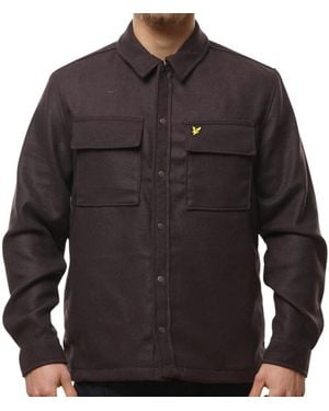 Lyle & Scott Plain Sediment Overshirt Jacket - Brown