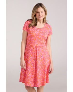 Mountain Warehouse Orchid Patterned Uv Summer Dress With Side Pockets Holiday Beach Cotton - Pink