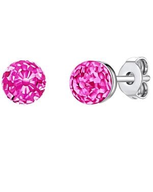 Rafaela Donata Embellished With Swarovski Crystals Earring Sterling - Pink