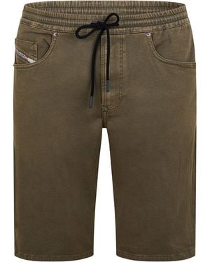 DIESEL Krly Clzncn Sweat Shorts With Elasticated Waistband - Green