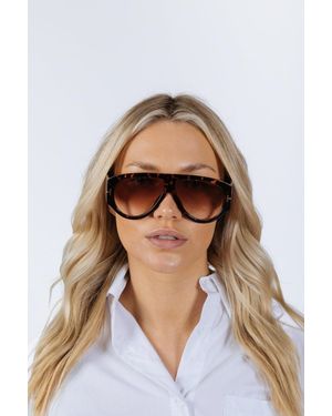 SVNX Oversized Rounded Tortoiseshell Sunglasses - Brown