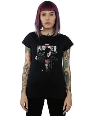 Marvel Ladies The Punisher Tv Series Frank Castle Cotton T-Shirt - Black