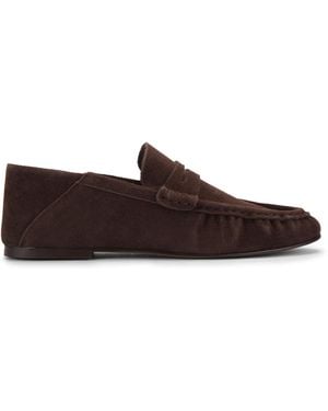 Steve Madden Suede Roger Dark Loafers - Brown