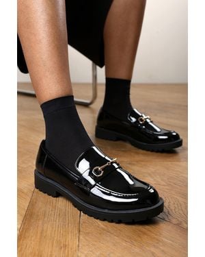 Where's That From Wheres Aadhya Chunky Snaffle Trim Detail Loafers - Black