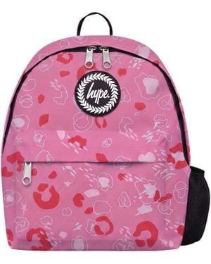 Hype Backpack Leopard Zip Fastening Textile - Pink