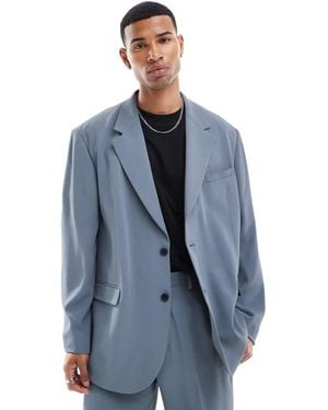 ASOS Slouchy Oversized Suit Jacket - Blue