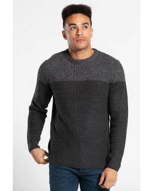 Kensington Eastside Colour Block Crew Neck Jumper - Grey