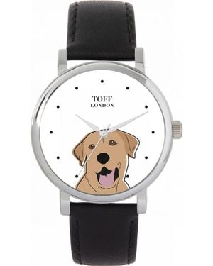 Toff London Tlws-20710 Ladies Labrador Retriever Dog Head Watch - Black
