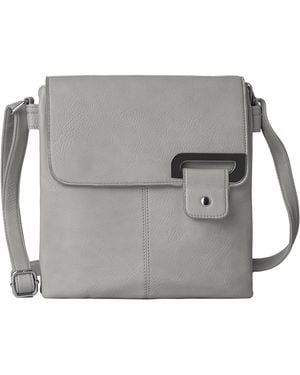 Woodland Leathers Crossbody Bag Messenger Shoulder Bag - Grey