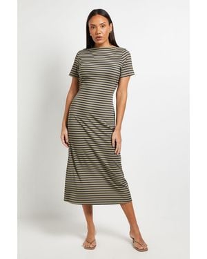 PRINCIPLES Stripe Rib T-Shirt Dress - Green