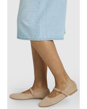 Boohoo Faux Suede Ballet Flats - Blue