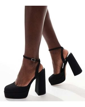 ASOS Wide Fit Pressure Platform High Heeled Shoes - Brown