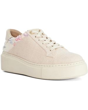 Dune Evienne Leather Lace-Up Chunky Trainers - White