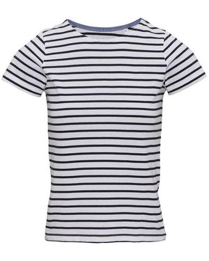 Asquith & Fox Ladies Mariniere Coastal Short Sleeve T-Shirt Cotton - Blue