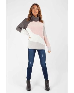 Urban Bliss Colour Block Jumper - Blue