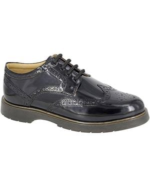 Grafters Wing Cap Brogue Gibson Shoes - Black
