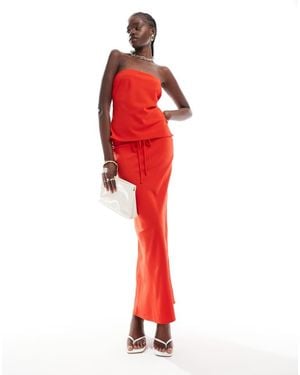 ASOS Tie Waist Maxi Skirt Co-Ord - Red