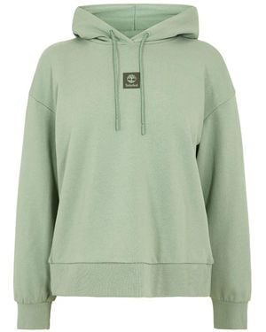 Timberland Stack Logo Hooded Neck Long Sleeve Sweatshirt - Green