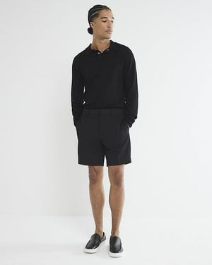 River Island Waffle Shorts Regular Fit - Black