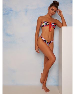 Chi Chi London Floral Print Bikini Bottoms - Multicolour