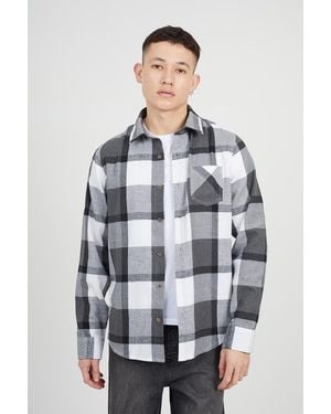 Brave Soul Check Cotton Flannel Long Sleeve Shirt - Multicolour