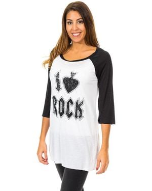 Met 3/4 Sleeve Boat Neck T-Shirt 10Dml0381 - White