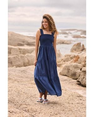 Mountain Warehouse 'Mabel' Maxi Dress Casual Lightweight Stretchy Bodice Sleeveless Outfit Cotton - Blue