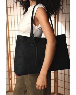 Where's That From 'Drift' Suede Slouchy Shoulder Tote Bag - Black