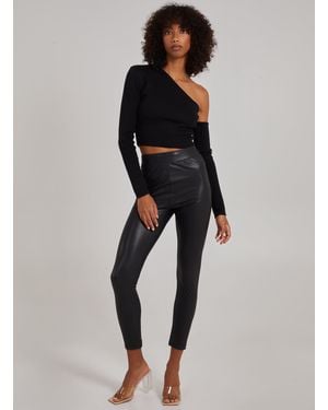 Pink Vanilla Pu Lined Trousers - Blue