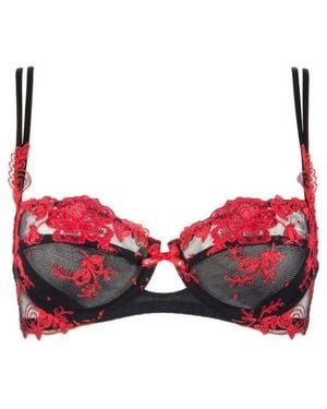 Lise Charmel Baisers De Fleurs Half Cup Bra - Red