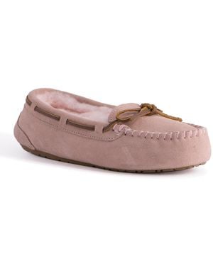 Aus Wooli Australia Stylish Sheepskin Lace Moccasin - Pink