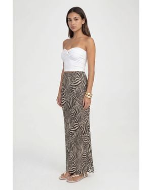 Boohoo Tall Zebra Print Chiffon Maxi Skirt - Multicolour