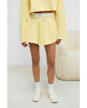 Grimelange High Waist Wide-Leg Sweat Shorts - Yellow