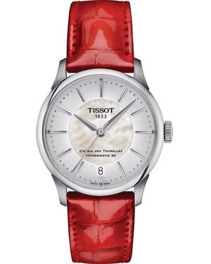 Tissot T-Classic Chemin Des Tourelles Powermatic 80 Watch T1392071611100 Leather - Grey