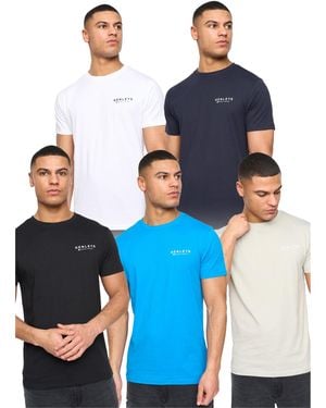 Henleys Henycore T-Shirt (Pack Of 5) (Multicoloured) - Blue
