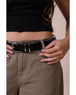 SVNX Snake Print Belt With Metal Buckle - Brown