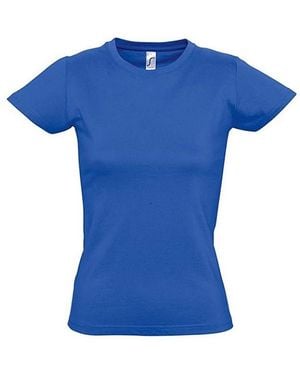 Sol's Ladies Imperial Heavy Short Sleeve T-Shirt (Royal) Cotton - Blue