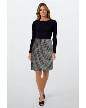 M&CO. Geo Design Stretch Skirt - Black