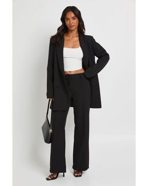 Boohoo Petite Fit & Flare Tailored Trousers - Black
