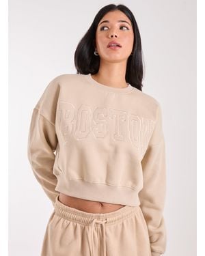Pink Vanilla Boston Silk Detail Crop Jumper - Natural