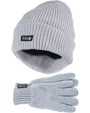 THMO Dunsulate Chenille Muts & Handschoenen Set Voor - Grijs