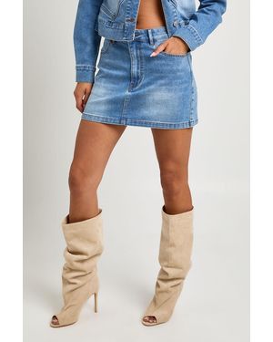 Boohoo Denim Mini Skirt - Blue