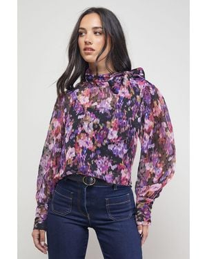 Oasis Pussy Bow Blouse - Purple