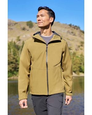 Mountain Warehouse 'Covert' Rain Jacket With Adjustable Hood Waterproof Coat - Blue