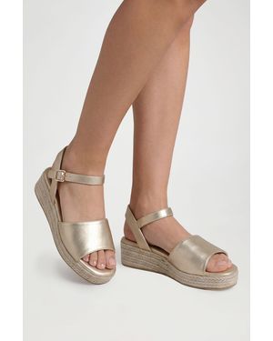 Boohoo Extra Wide Fit 2 Part Flatform Wedges - Metallic