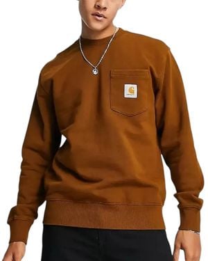 Carhartt Wip Sweatshirt Casual Cotton Loose Fit Top - Brown