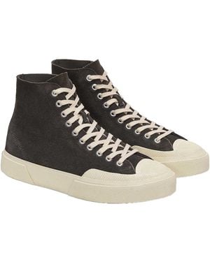 Superga 2433 Works Flesh Out Suede High Top Trainers (Volcano/Off) - Black