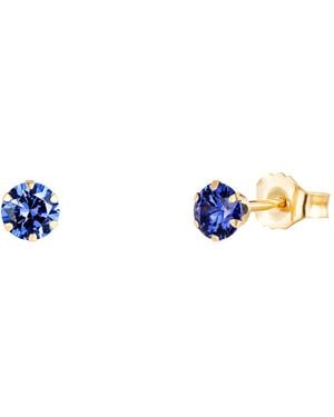 The Jewellery Stockroom 9Ct 3Mm Tanzanite Cubic Zirconia Stud Earrings - Blue