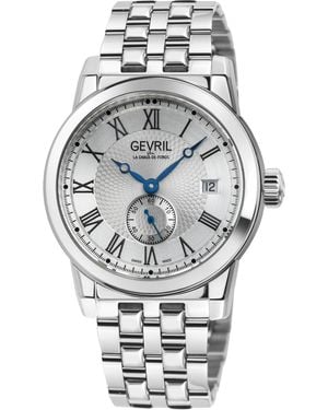 Gevril Madison Dial Stainless Steel Swiss Automatic Eta 2895 Watch - Grey